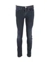 Acne Studios Skinny Fit Jeans In Navy Cotton Denim In Grey