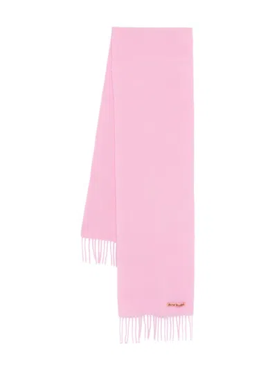 Acne Studios Skinny Fringe Scarf In Purple