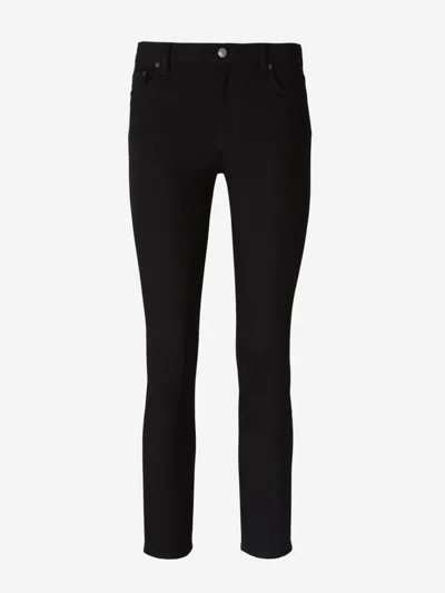 Acne Studios Button Detailed Straight Leg Jeans In Used Black