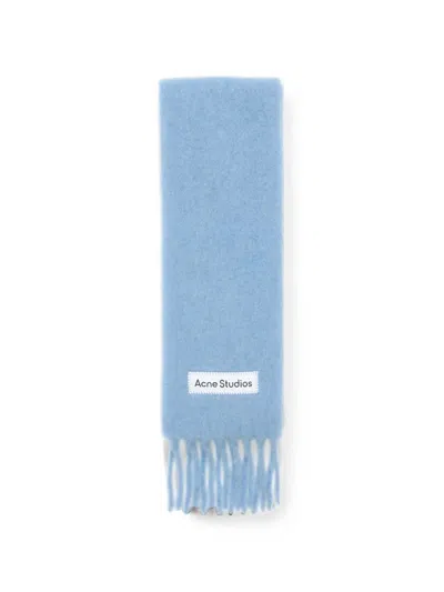 Acne Studios Skinny Mohair Scarf In Blue