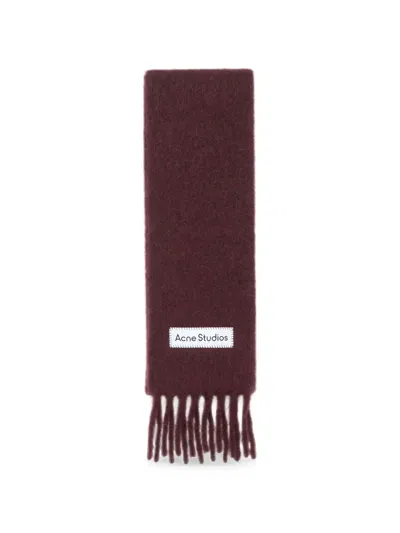 Acne Studios Skinny Mohair Scarf In Brown