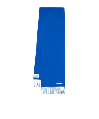 Acne Studios Skinny Wool Scarf In Blue