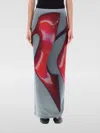 Acne Studios Womens Dark Grey Red Emay Graphic-print Stretch-jersey Maxi Skirt In Grey