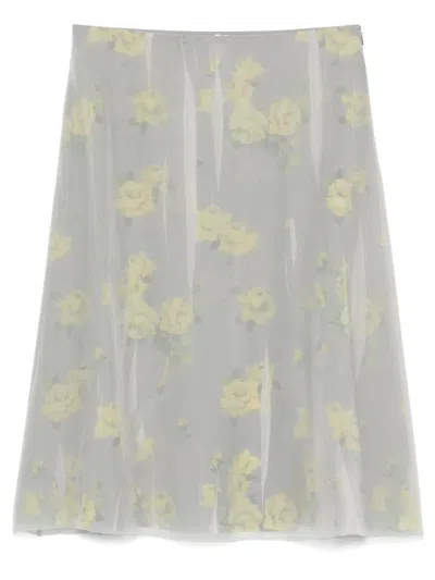 Acne Studios Skirt In Yellow Grey