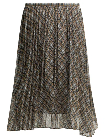Acne Studios Grey Recycled Polyester Skirt In Brown
