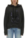 Acne Studios Skull Print Sweatshirt In Black