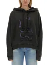 Acne Studios Skull Print Sweatshirt Unisex In Gray