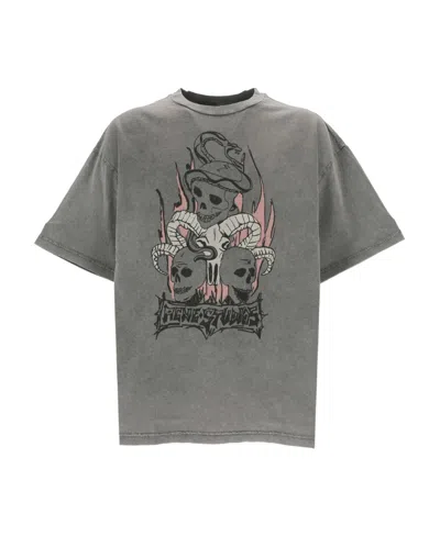 Acne Studios Skull T-shirt In Gray