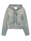 Acne Studios Hooded Buttoned-cuff Short Jackets In Blue