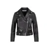 Acne Studios Zip Up Biker Jacket In Black Leather In Black