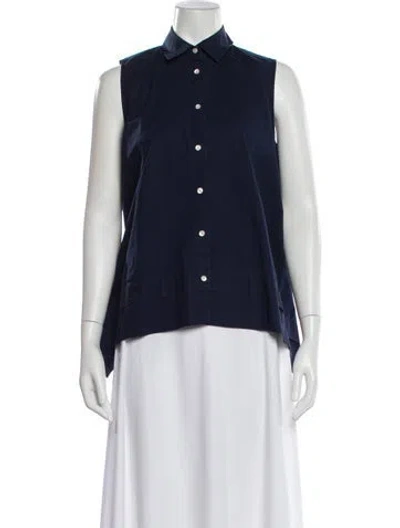 Pre-owned Acne Studios Sleeveless Button-up Top In Blue