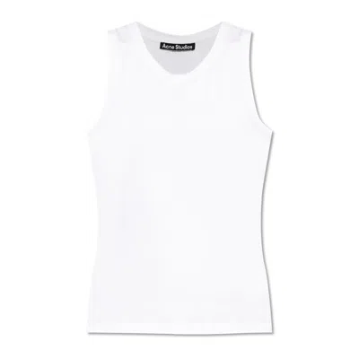 Acne Studios Sleeveless Cotton-elastane Blend Tank Top In White