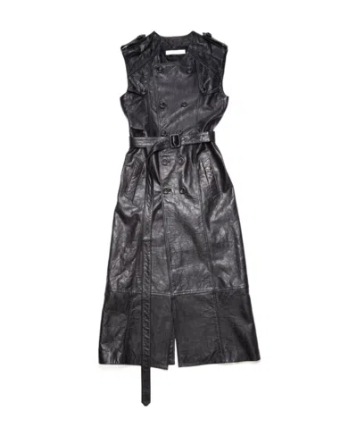 Acne Studios Sleeveless Double-breasted Coat In Blue