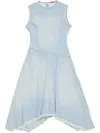 Acne Studios Asymmetric Faded Denim Dress In Blue