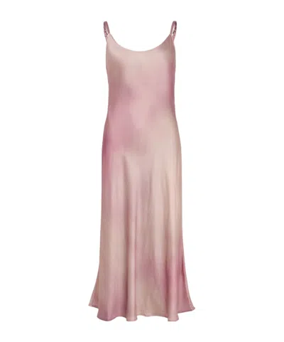 Acne Studios Womens Multi Pink Darma Sleeveless Satin Midi Dress