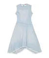 Acne Studios Asymmetric Faded Denim Dress In White