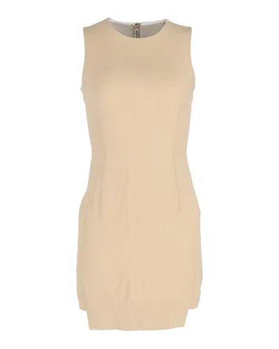 Acne Studios Sleeveless Mini Dress In Beige Wool