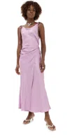 Acne Studios Crinkled Satin Dress In Lilac Purple