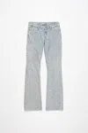 Acne Studios Low-rise Flared Jeans In Blue,beige