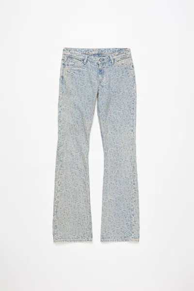 Acne Studios Slim Fit Jeans - 2005 Monogram In Blue,beige