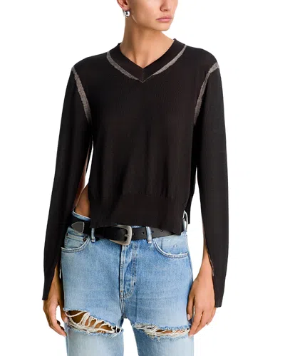 Acne Studios Slit Sweater In Black