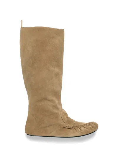 Acne Studios Slouch Toe-detail Boots In Neutral