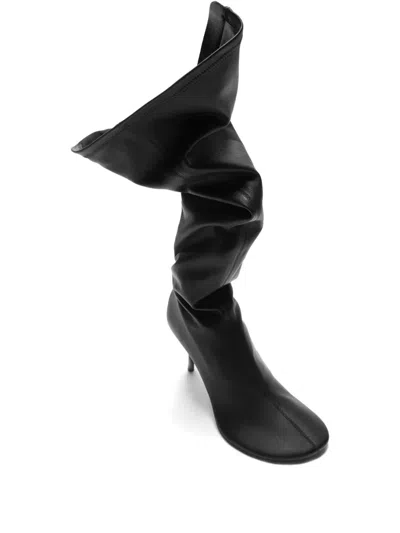 Acne Studios Slouchy Leather Boots In Black