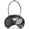 Acne Studios Small Bowlina Leather Shoulder Bag In Black
