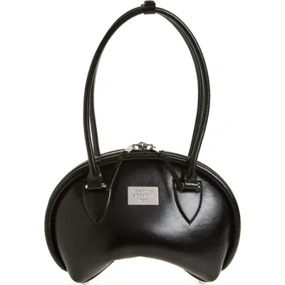 Acne Studios Small Bowlina Leather Shoulder Bag In Black