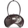 Acne Studios Small Bowlina Leather Shoulder Bag In Chocolate Brown