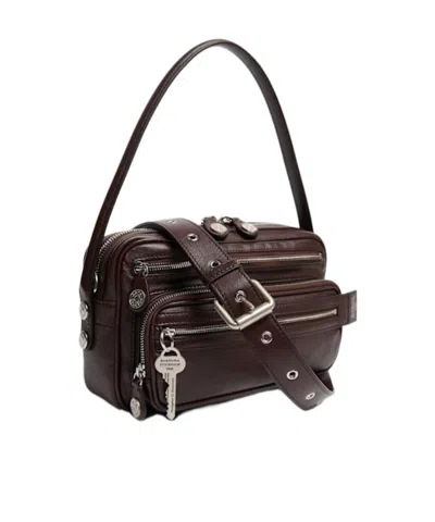 Acne Studios Small Camero Party Leather Shoulder Bag In Black