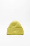 Acne Studios Small Face Logo Beanie Hat In Dusty Yellow