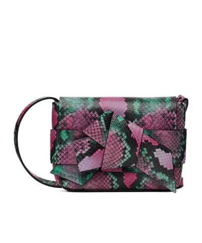 Acne Studios Snake Embossed Shoulder Bag In Black