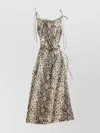 Acne Studios Snake Print Midi Dress With Side Slit