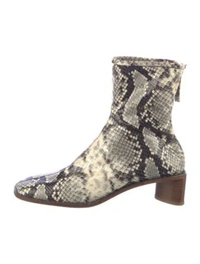 Pre-owned Acne Studios Snakeskin Animal Print Boots In Grey