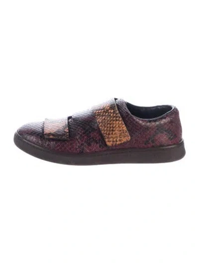 Pre-owned Acne Studios Snakeskin Animal Print Sneakers In Brown