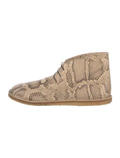 Pre-owned Acne Studios Snakeskin Animal Print Sneakers In Neutral