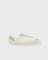Acne Studios Suede-trimmed Leather Sneakers In White