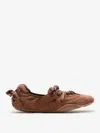 Acne Studios Leather Trimmed Paneled Suede Flats Brown In Brown