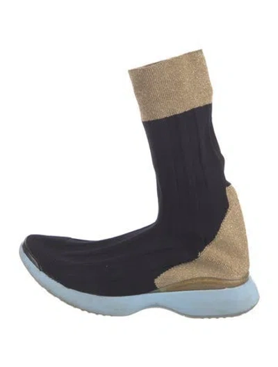 Pre-owned Acne Studios Sock Boots In Black/gold