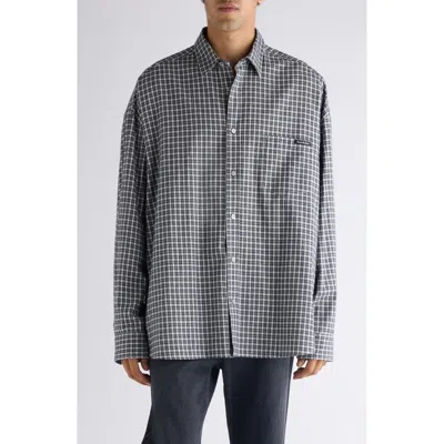 Acne Studios Soffia Relaxed Fit Check Flannel Button-up Shirt In Black