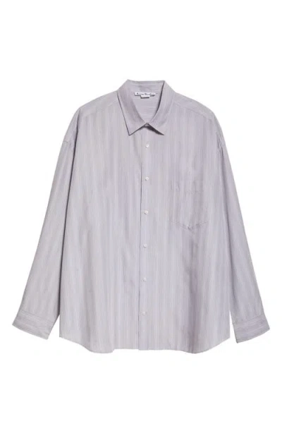 Acne Studios Soffia Relaxed Fit Stripe Button-up Shirt In Gray