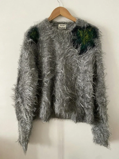 Pre-owned Acne Studios Soft Edge Hairy Mohair Seater In Grey/green