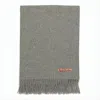 Acne Studios Soft Grey Wool Scarf With Fringed Ends And Subtle Texture In Gray