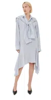 Acne Studios Soft Stripe Shirting Dress Blue/white In Blue/white
