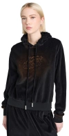 Acne Studios Soft Velour Hooded Sweatshirt Black In Black