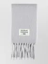 Acne Studios Soft Wool Scarf Fringed Edges In Brown