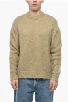 Acne Studios Solid Color Crew-neck Sweater In Brown