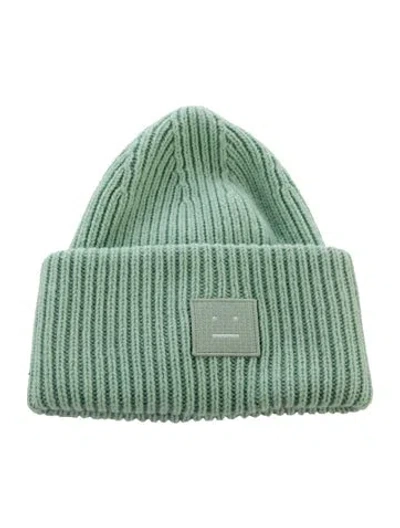Pre-owned Acne Studios Solid Knit Beanie In Green