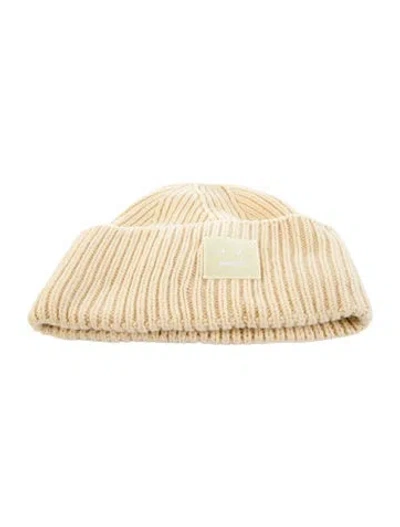 Pre-owned Acne Studios Solid Wool Beanie In Neutral